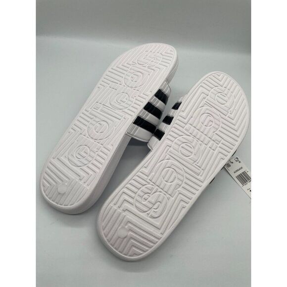 Adidas Adissage F35573 Men's US 17 Slide Sandals Cloud White Core Black Slip On - Picture 6 of 9